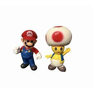 Jakks Super Mario 1.5” World of Nintendo Series Mario & Toad Figures